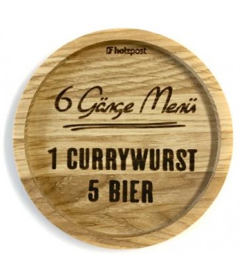 Holz-Untersetzer "Currywurst"