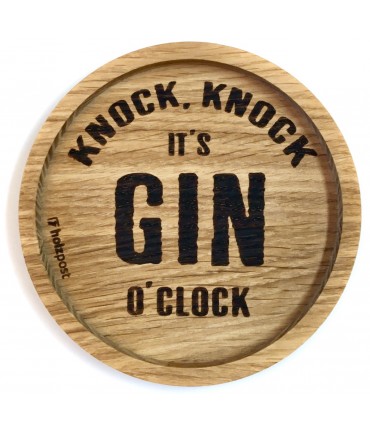Holz-Untersetzer "Knock, knock it's Gin o'clock"